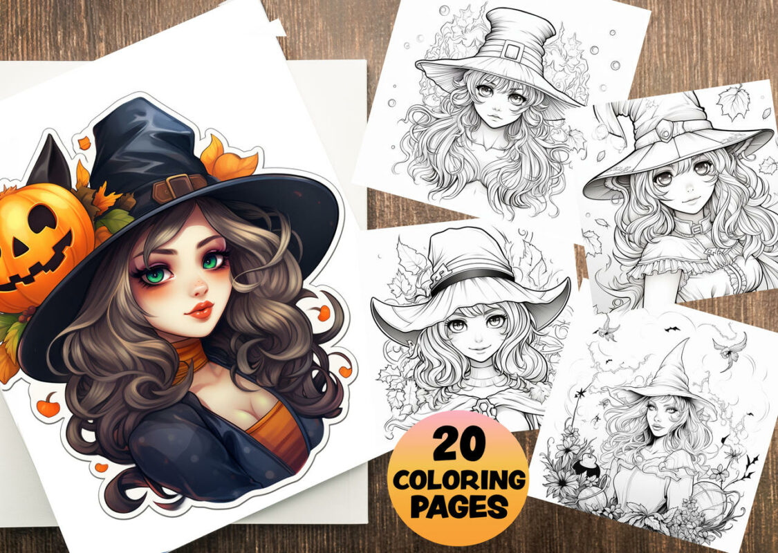 Witch Coloring Pages for Adults